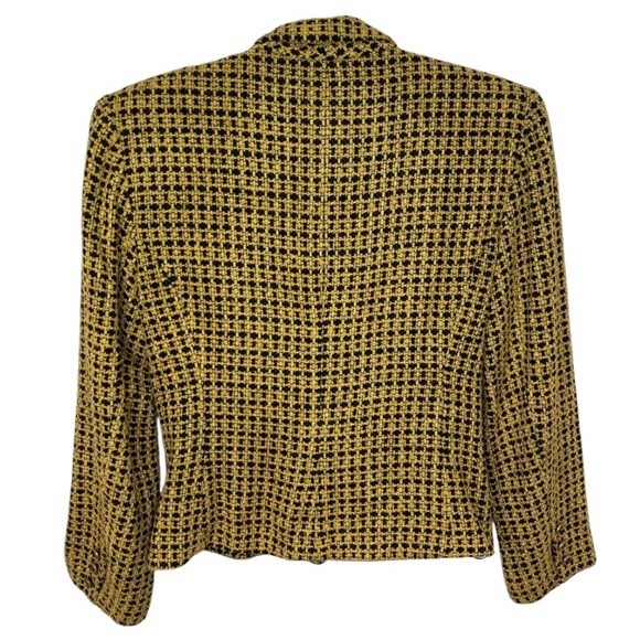 VINTAGE Rina Rossi Women's Black and Gold Tweed Blazer - Picture 12 of 14